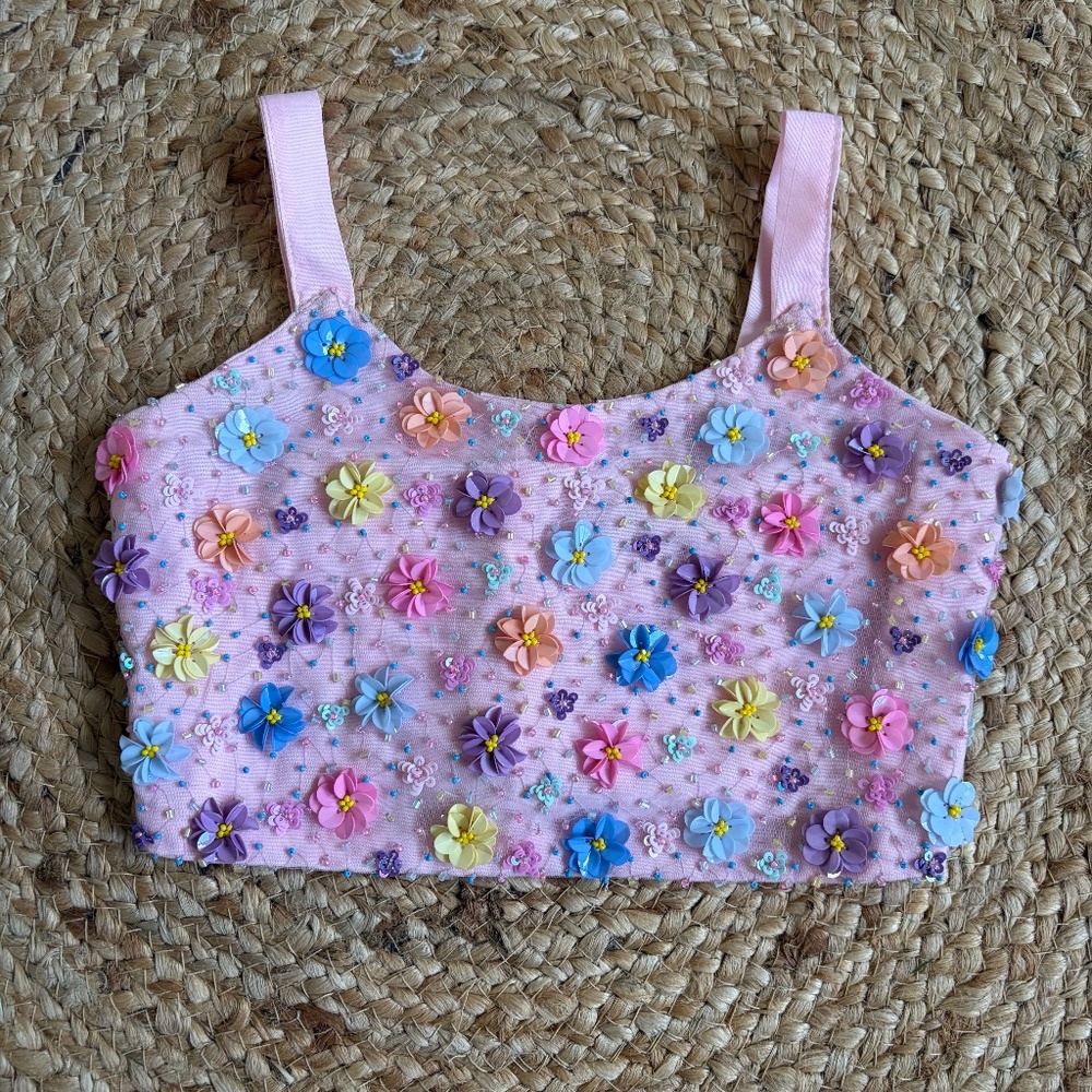 Phatakaa Saree Floral Youth Crop Top